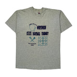 Single Stitch Fruit Of The Loom Graphic T-Shirt - Large Gray Cotton Blend