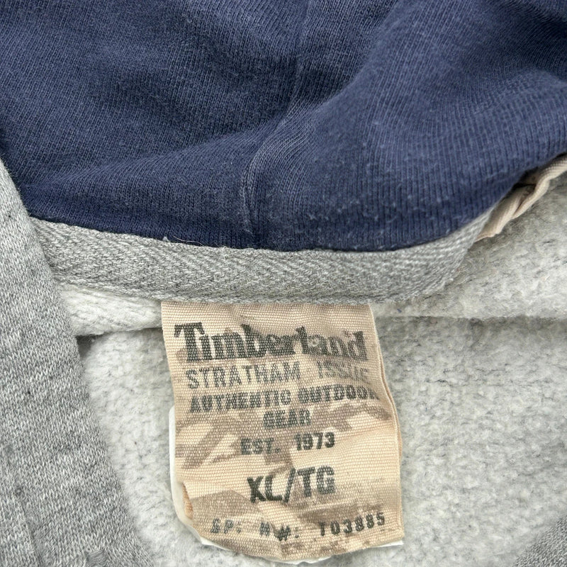 Timberland Spellout Hoodie - XL Grey Cotton