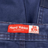 Hard Yakka Double Knee Cargo Trousers - 34W 32L Blue Cotton