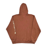 Carhartt Spellout Hoodie - 2XL Brown Cotton Blend