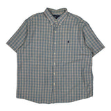 Monroe Ralph Lauren Checked Short Sleeve Shirt - XL Blue Cotton