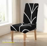 Anyseat Black with Linear Design Chair Cover – Elastic Slipcover with Anti‑Dirt Protection for Dining Room, Kitchen, Wedding, Hotel, Banquet & Restaurant