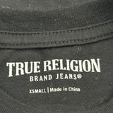 Age 4-5 True Religion Graphic T-Shirt - Small Black Cotton