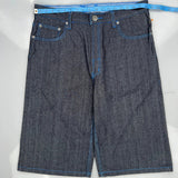 Billionaire Boys Club Contrast Stitch Denim Shorts - 36W 12L Gray Cotton Blend