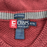 Chaps Ralph Lauren Jumper - XL Burgundy Cotton
