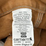 Carhartt Double Knee Carpenter Trousers - 38W 30L Brown Cotton