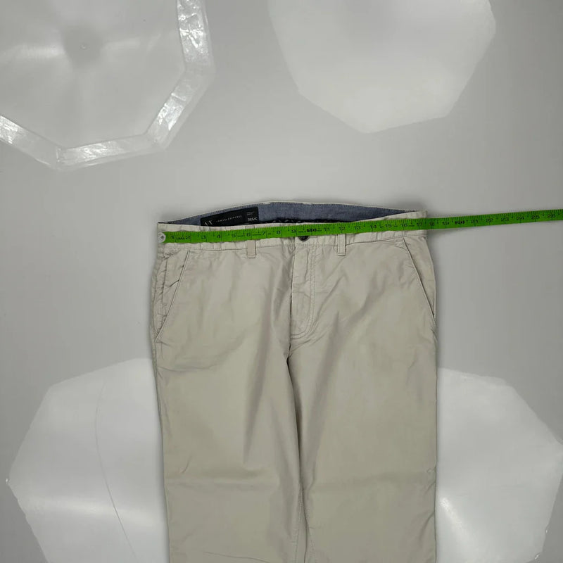 Armani Exchange Chinos - 35W 30L Beige Cotton
