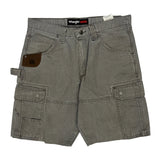 Wrangler Cargo Carpenter Shorts - 33W 10L Grey Cotton