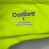 Carhartt Long Sleeve T-Shirt - Large Yellow Polyester