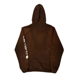 Carhartt Spellout Hoodie - Medium Brown Cotton Blend