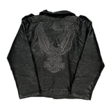 Age 6 Harley Davidson Graphic Leather Jacket - XS Black Polyurethane