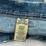 Faded Glory Contrast Stitch Jeans - 33W 32L Blue Cotton Blend