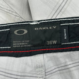 Oakley Checked Chino Shorts - 36W 11L Gray Cotton