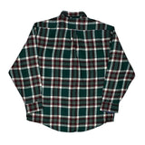 No Boundaries Checked Flannel Shirt - Large Green Polyester