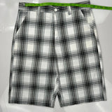 Calvin Klein Checked Shorts - 34W 10L Black & White Cotton