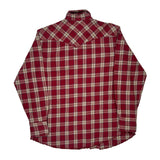 Wrangler Checked Flannel Shirt - Large Red Cotton