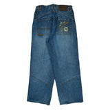 Akademiks Graphic Jeans - 28W 30L Blue Cotton