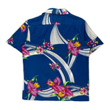Hilo Hattie Floral Hawaiian Shirt - Large Blue Polyester