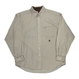 Tommy Hilfiger Striped Shirt - Large Beige Cotton