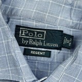 Regent Polo By Ralph Lauren Checked Shirt - Large Blue Cotton
