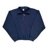 Russell Athletic 1/4 Zip - Medium Navy Cotton