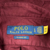 Polo By Ralph Lauren Shirt - Large Burgundy Cotton