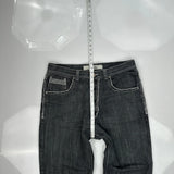 Embroidered Avalanche Studded Jeans - 38W 31L Gray Cotton