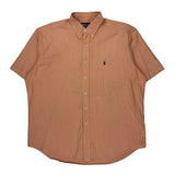 Blake Ralph Lauren Checked Short Sleeve Shirt - Large Orange Cotton