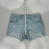Levis Denim Shorts - 32W UK 12 Light Wash Cotton