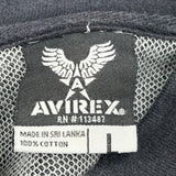 Vintage Avirex Striped Polo Shirt - Large Black Cotton
