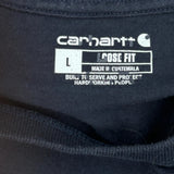 Carhartt Long Sleeve T-Shirt - Large Navy Cotton