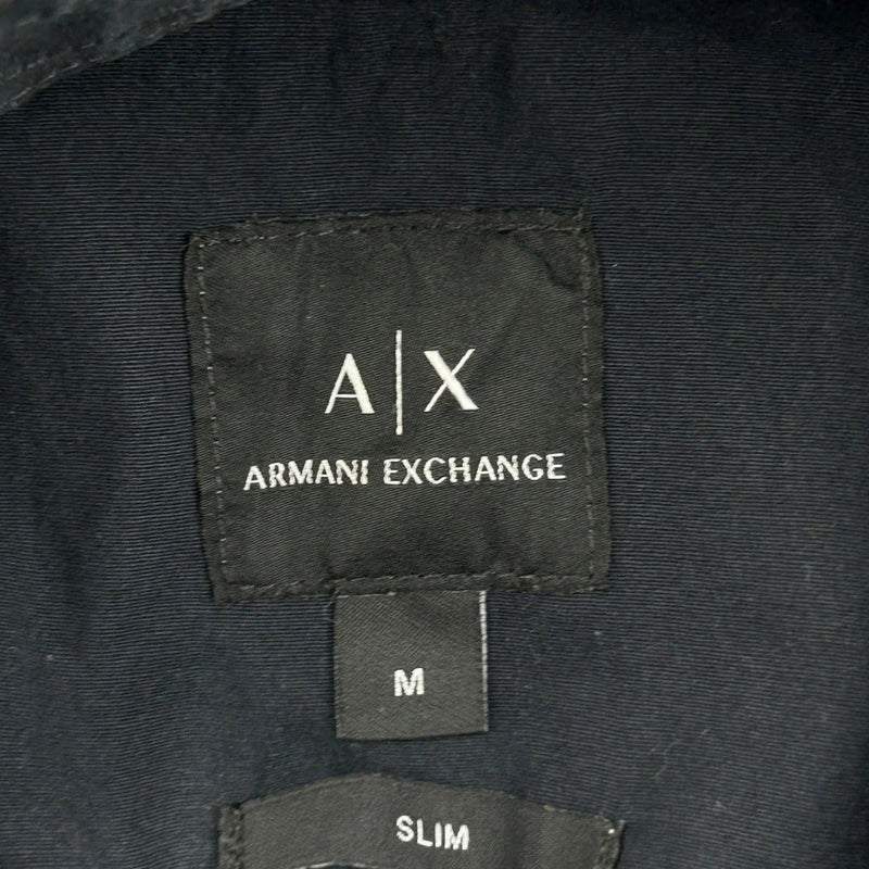 Armani Exchange Slim Short Sleeve Shirt - Medium Black Cotton