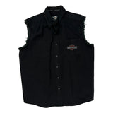 Motorcycles Harley Davidson Graphic Short Sleeve Shirt - 2XL Black Cotton