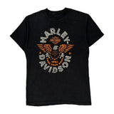 Mackinaw City Harley Davidson Graphic T-Shirt - Medium Black Cotton
