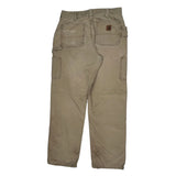 Carhartt Carpenter Trousers - 34W 34L Beige Cotton