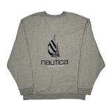 Nautica Graphic Sweatshirt - 2XL Grey Cotton