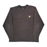 Carhartt Long Sleeve T-Shirt - Large Gray Cotton