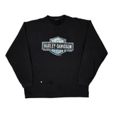 Harley Davidson Graphic Long Sleeve T-Shirt - XL Black Cotton