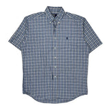 Polo By Ralph Lauren Checked Short Sleeve Shirt - Medium Blue Cotton