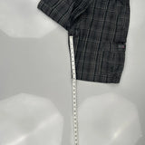 Wrangler Checked Cargo Shorts - 32W 11L Grey Cotton