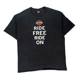 Harley Davidson Graphic T-Shirt - 2XL Black Cotton