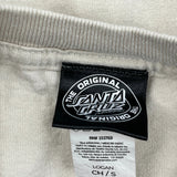 Flame Logo Santa Cruz Graphic T-Shirt - Small Beige Cotton