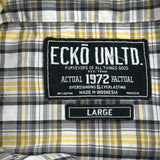 Ecko Unltd Checked Short Sleeve Shirt - Large Yellow Cotton
