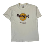 Las Vegas Hard Rock Cafe Graphic T-Shirt - Large Cream Cotton