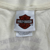 Harley Davidson Graphic T-Shirt - Medium Cream Cotton
