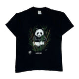 Save Me Panda Screen Stars Single Stitch T-Shirt - Large Black Cotton