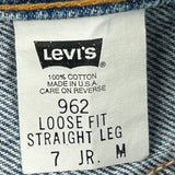 962 Levis Jeans - 28W UK 8 Blue Cotton
