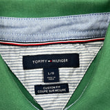 Tommy Hilfiger Spellout Polo Shirt - Large Green Cotton