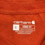 Carhartt T-Shirt - Large Orange Cotton