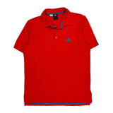 Adidas Polo Shirt - Medium Red Polyester